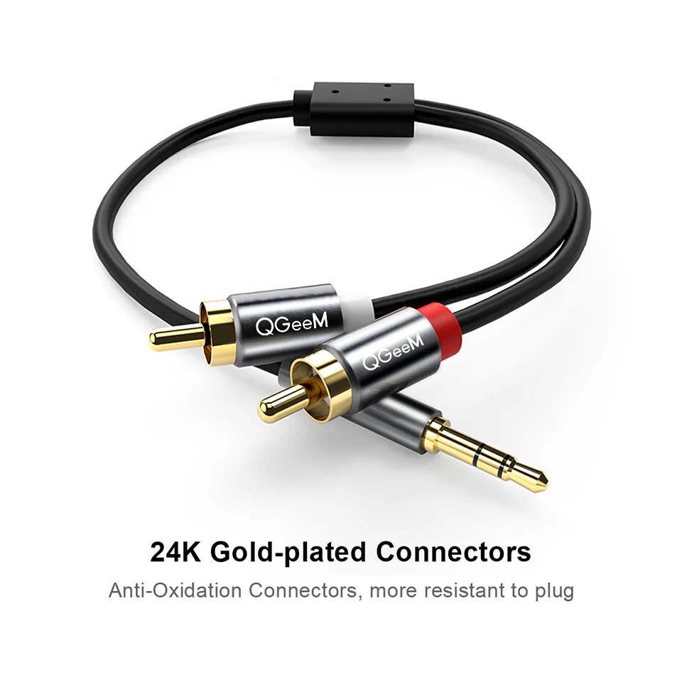 QGeeM RCA Cable 2RCA to 3.5 Au - огляд і ціна Home Cinema Reviews