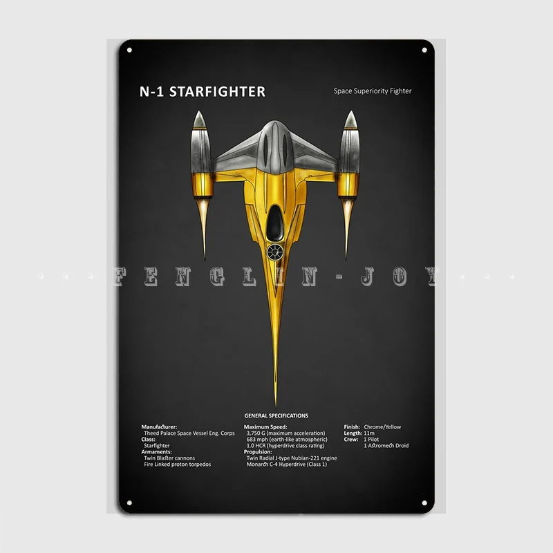 N1 Starfighter Metal Sign Cine - огляд і ціна Home Cinema Wall Design