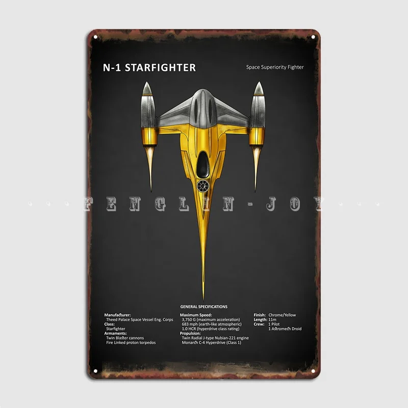 N1 Starfighter Metal Sign Cine - огляд і ціна Home Cinema Wall Design
