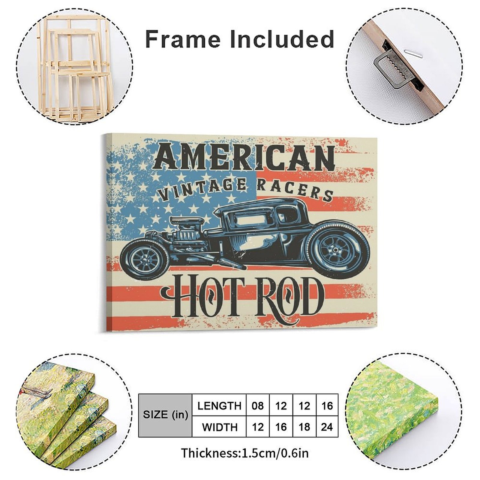 American Hot Rod Canvas Painti - огляд і ціна Home Cinema Wall Design