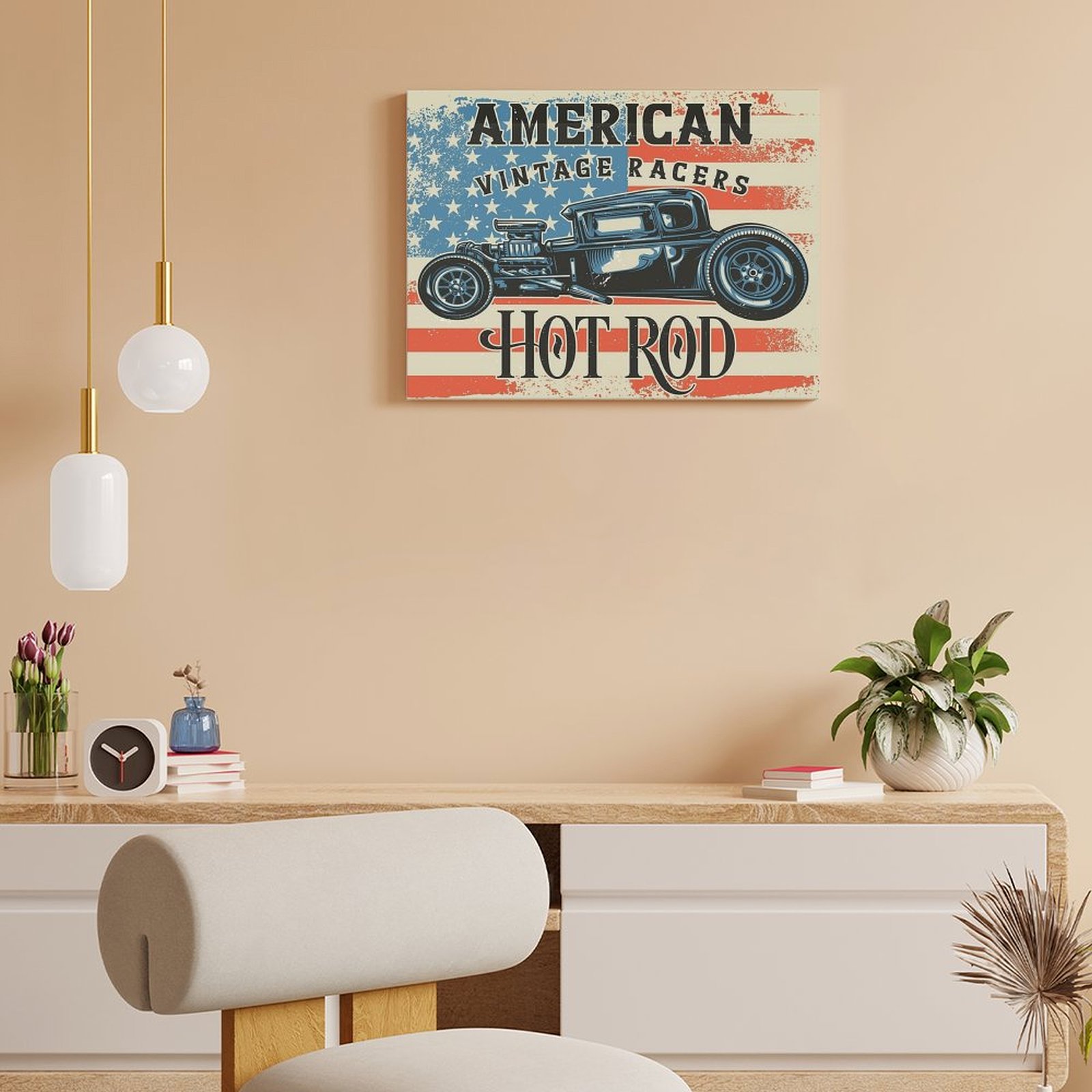 American Hot Rod Canvas Painti - огляд і ціна Home Cinema Wall Design