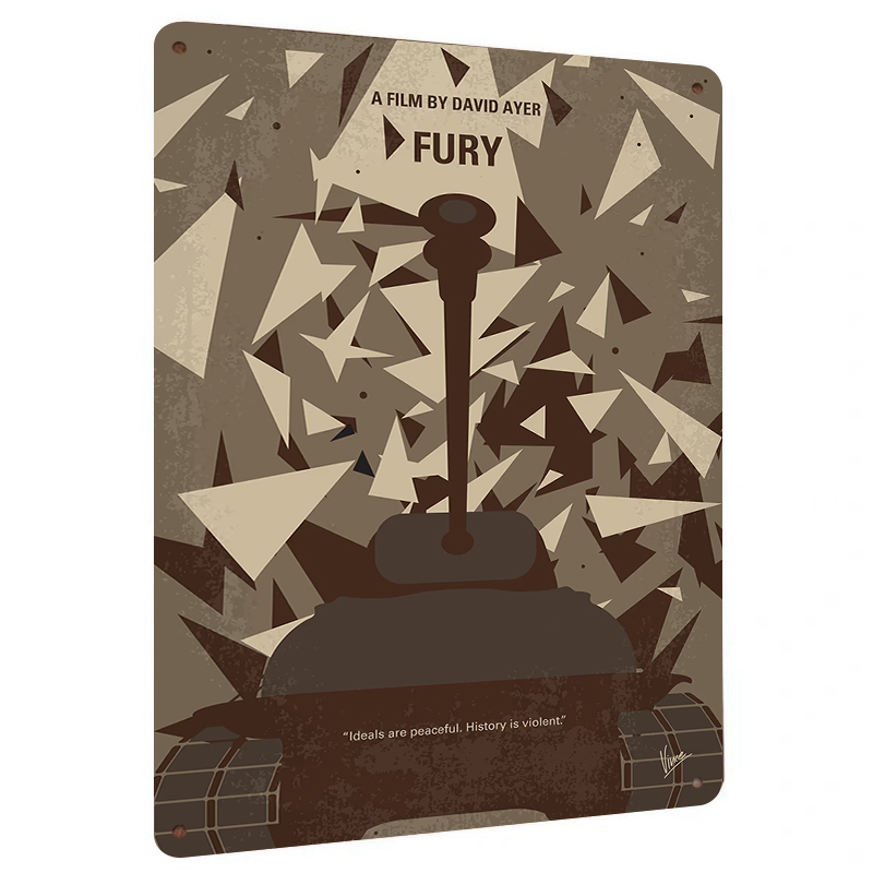Fury Movie Poster Metal Wall A - огляд і ціна Home Cinema Inspiration