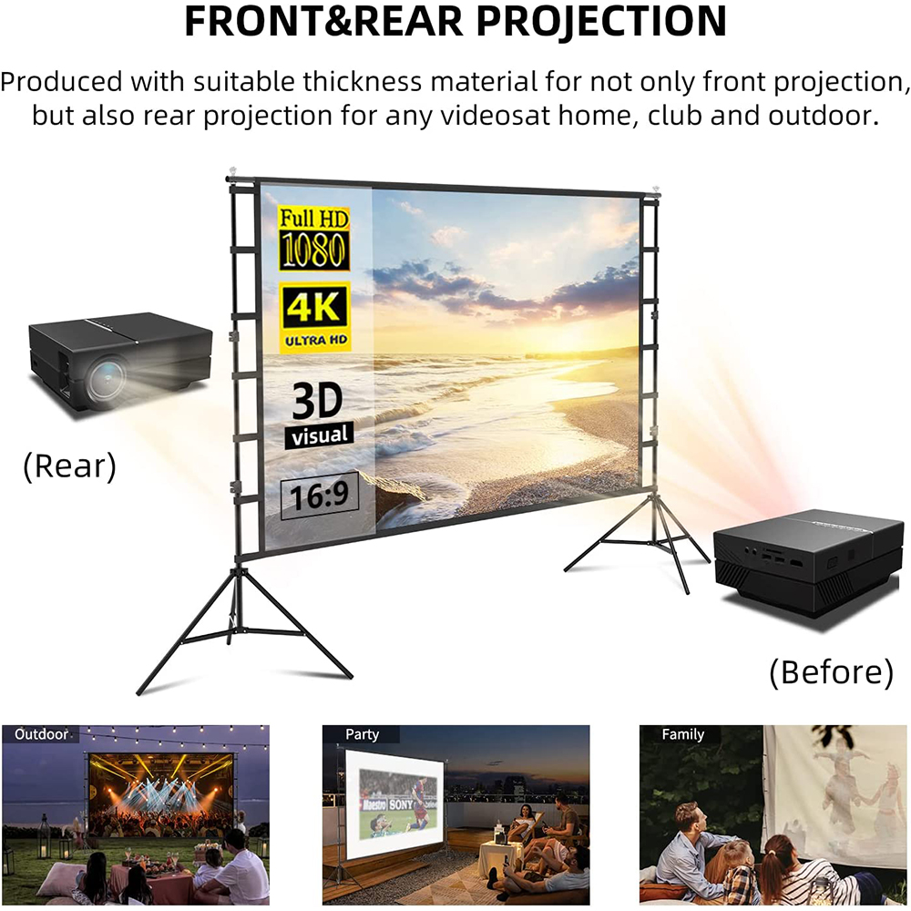 VEIDADZ Projector Screen With  - огляд і ціна Home Cinema Blanc