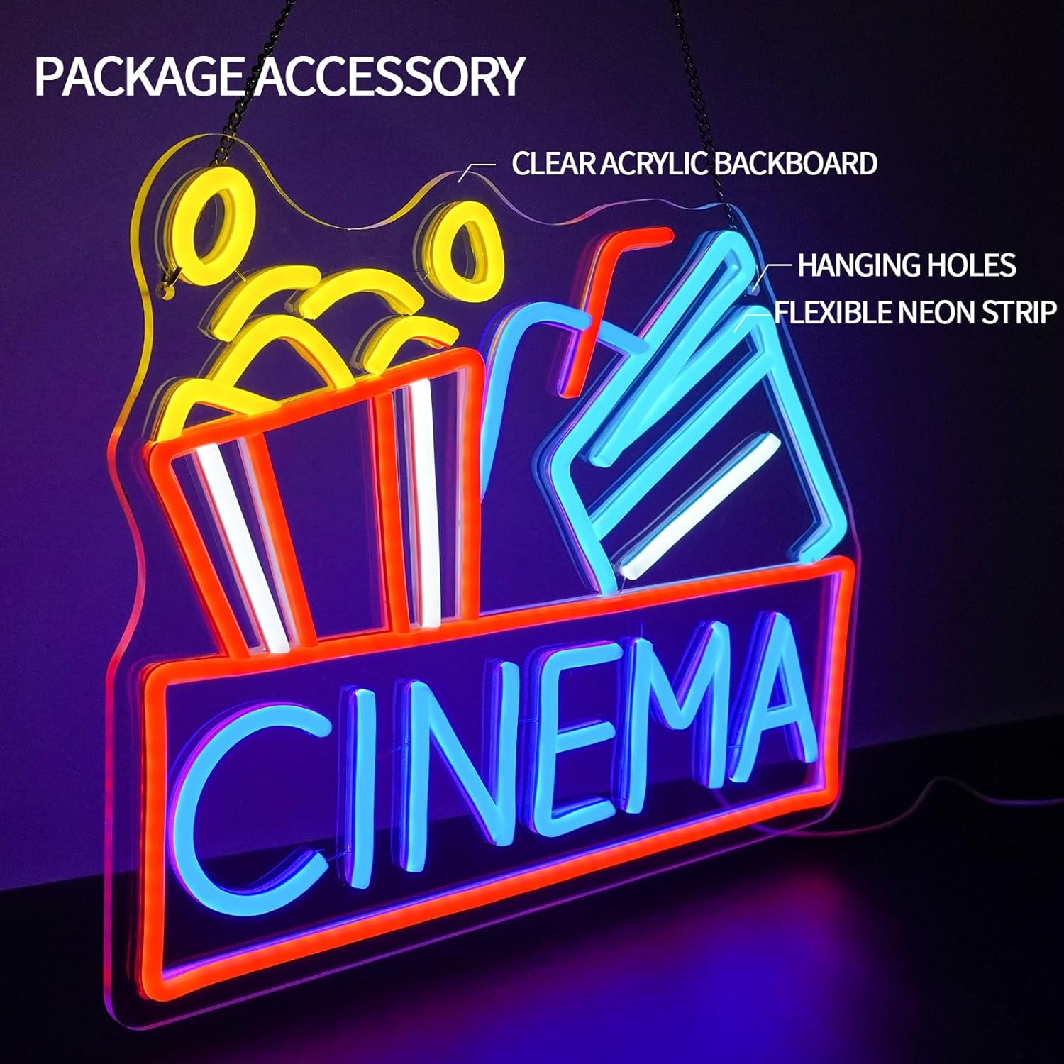 Cinema Neon Sign USB Powered L - огляд і ціна Home Cinema Films