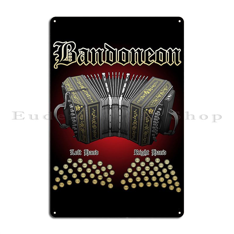Bandoneon Metal Plaque Poster  - огляд і ціна Home Cinema Wall Design