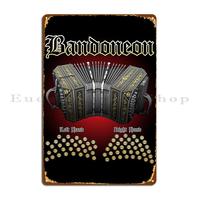 Bandoneon Metal Plaque Poster  - огляд і ціна Home Cinema Wall Design