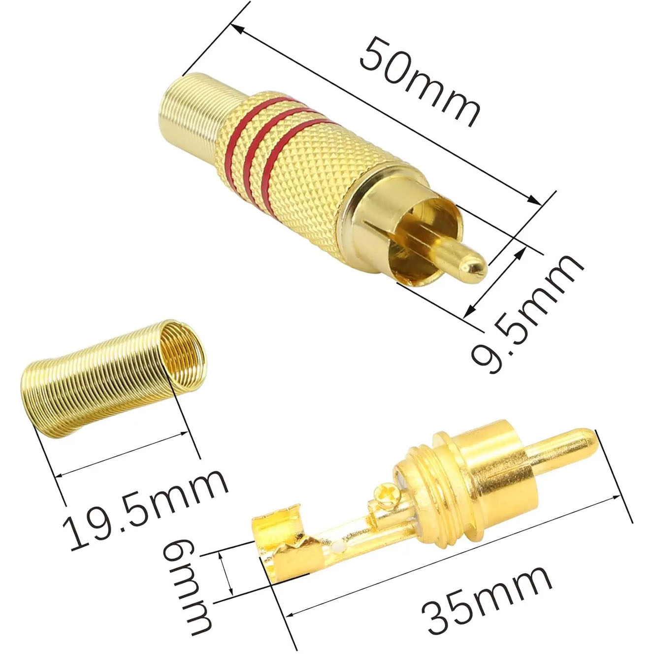 4PCS RCA Plug Gold Plated Sold - огляд і ціна Home Cinema Solution