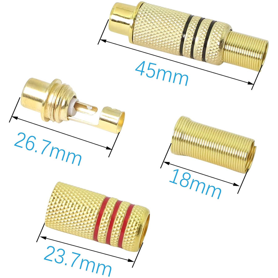 4PCS RCA Plug Gold Plated Sold - огляд і ціна Home Cinema Solution